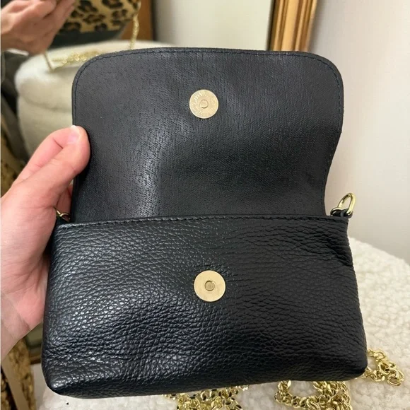 Genuine leather calf hair made in Italy Leopard Print  gold Chain Shoulder Bag - Picture 6 of 10